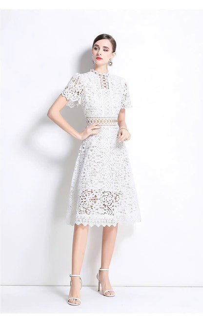 Đầm ren liền viền eo xịn MÀU TRẮNG 5969