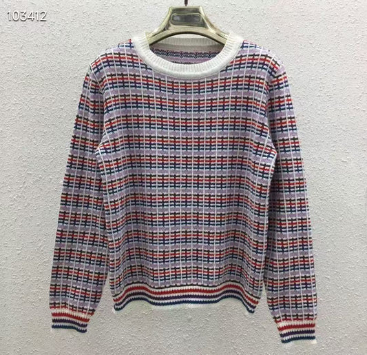 Áo chui cổ dài tay sọc tím 6870