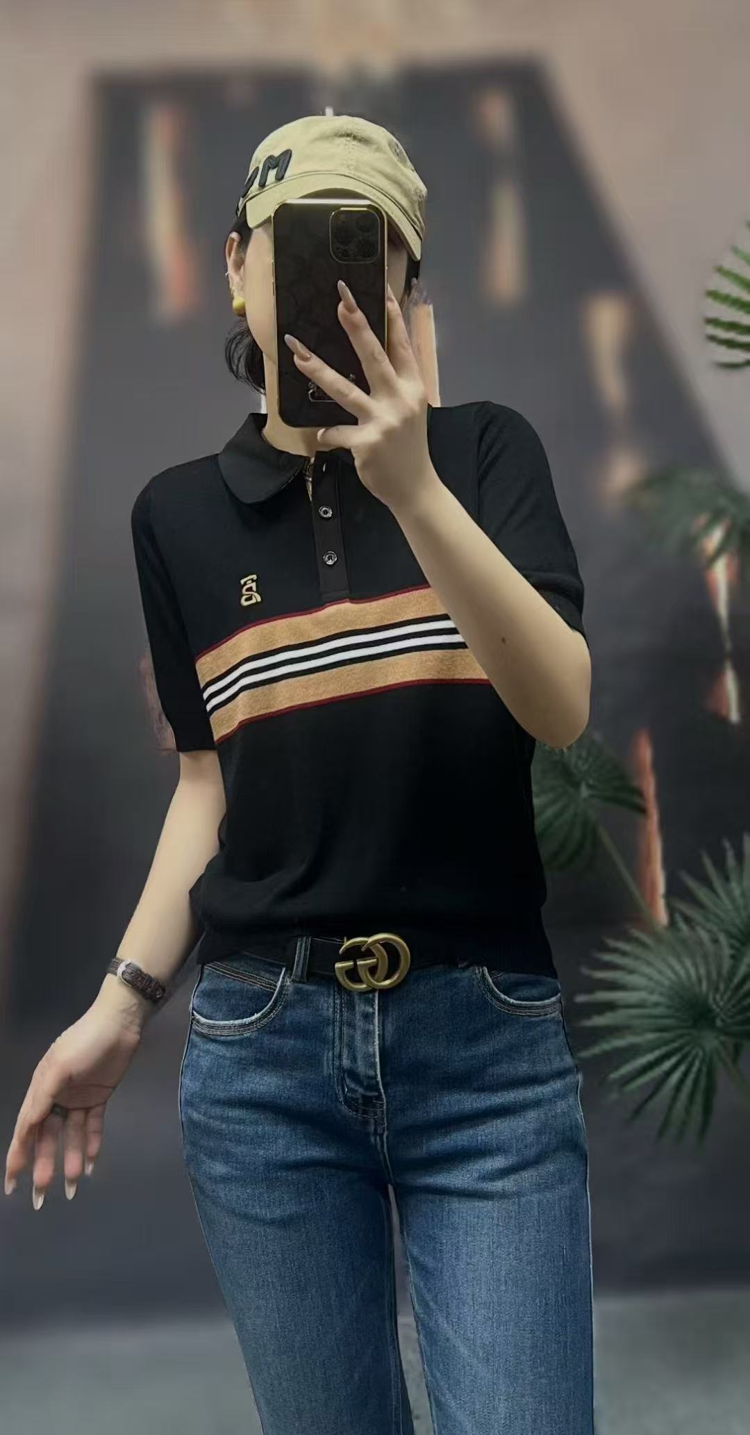 Áo BB tay ngắn cổ bẻ bầu Màu Đen 7840