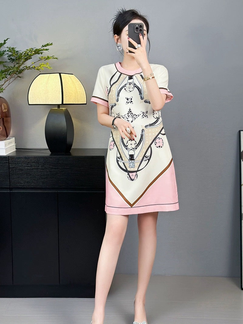 Đầm suông Lv  màu cam 1144