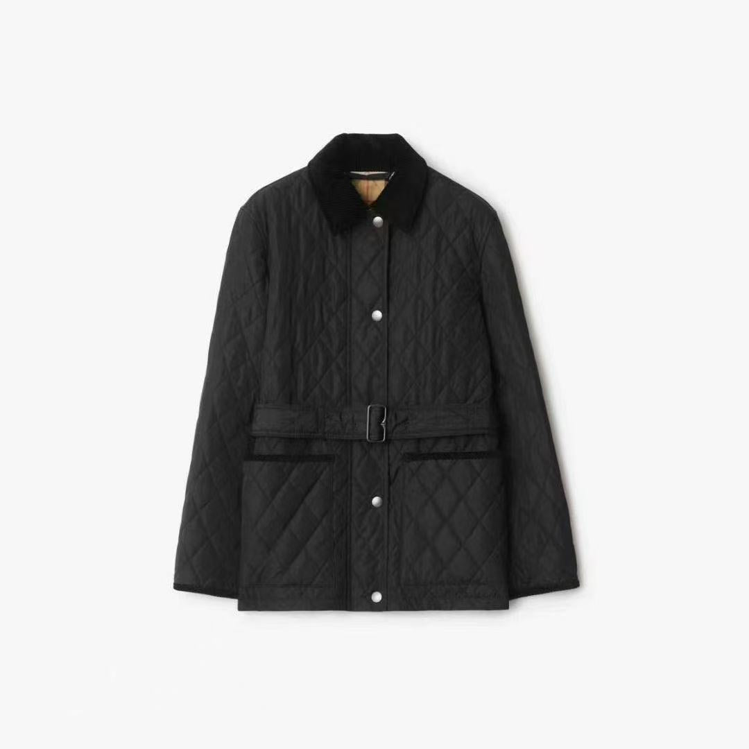 Áo Bb phao cổ nhung kèm belt Màu Đen (Chuẩn) 7551