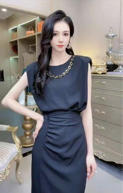 Sét váy sát nách dây cổ Màu Vàng 5519