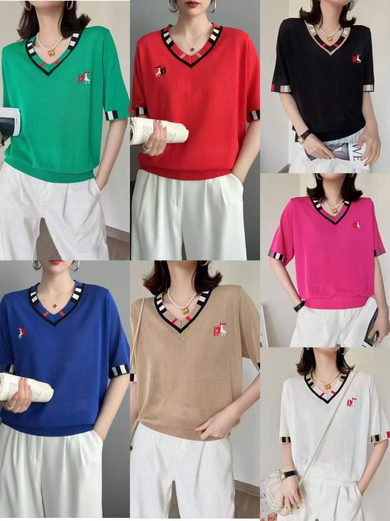 Áo Montoghi hoạ tiết cổ tim Bb MÀU TRẮNG 7936