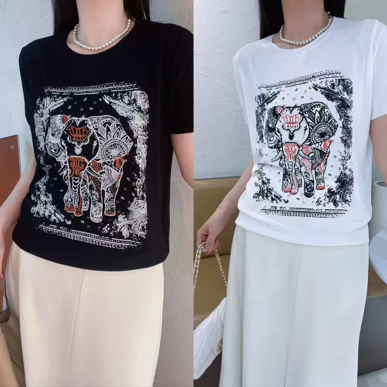 Áo Montoghi Hm hình con voi Màu Đen 8478
