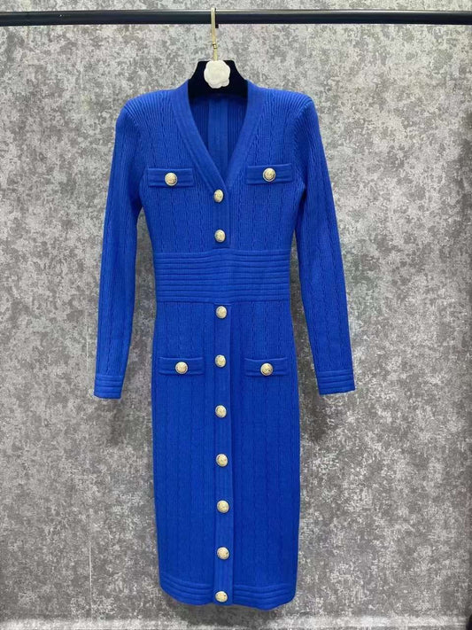 Bm body dress with zipper cobalt blue  240