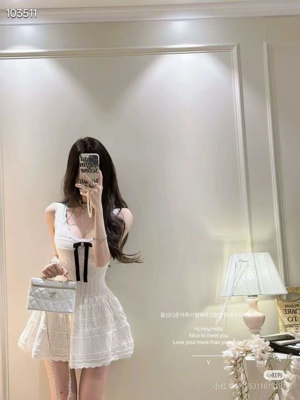 Đầm dây kèm nơ xinh xắn Màu Đen 6876