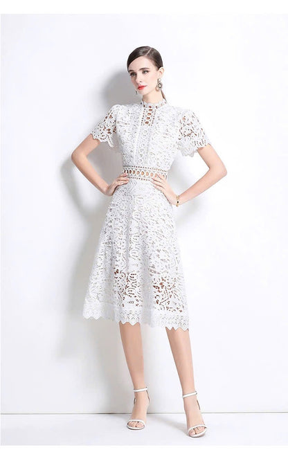 Đầm ren liền viền eo xịn MÀU TRẮNG 5969