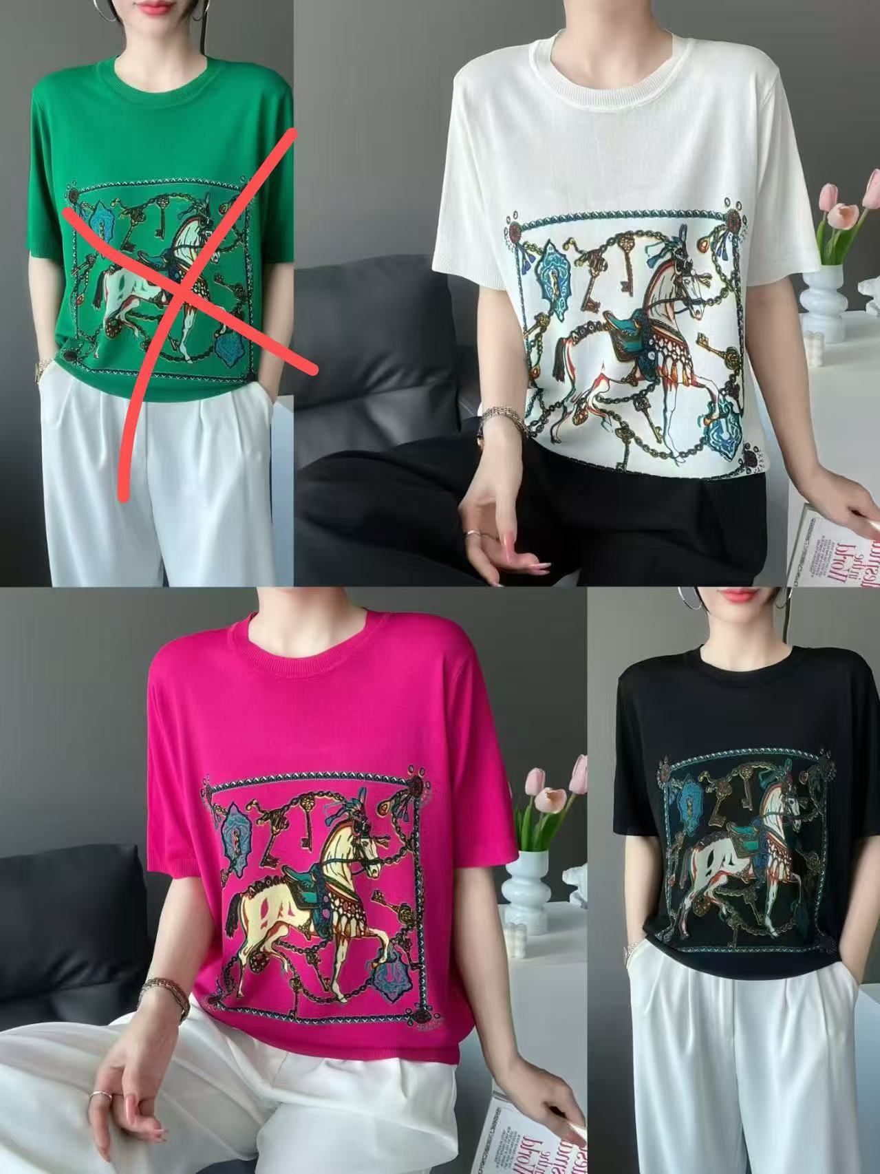 Áo Montoghi HM ngựa trong ô vuông Màu Hồng 9129