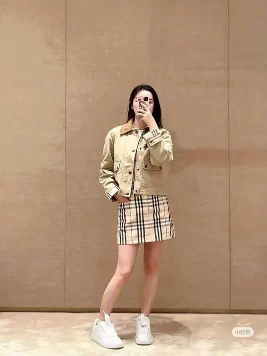 Áo BB phao cổ nhung kèm 2 túi ngắn Màu Nude 7315