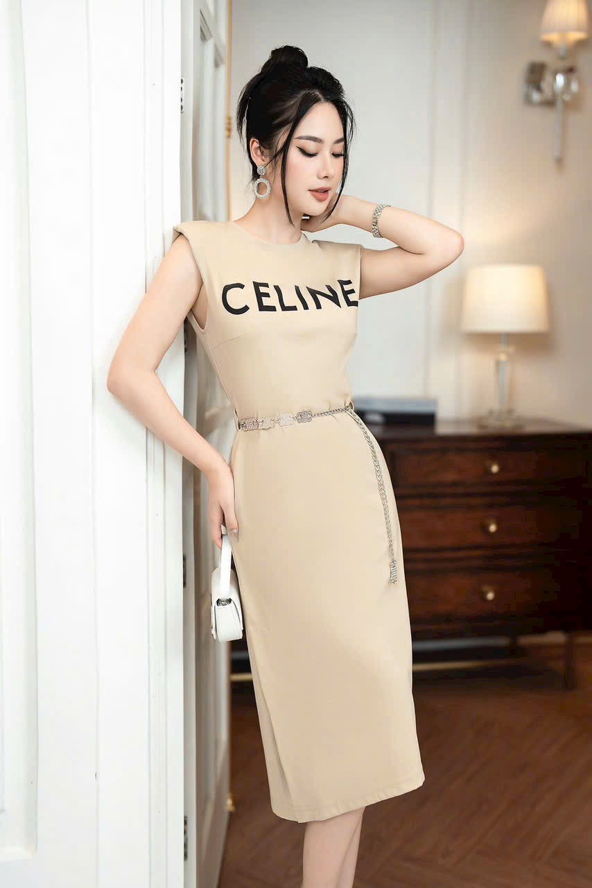 Đầm thun CL sát nách màu nu 2387