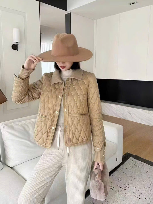 Áo BB phao cổ nhung có túi Màu Nude 7420