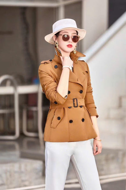 Áo BB Khoác cổ vest ngắn kèm belt 6 nút Màu Nude nhạt 7407