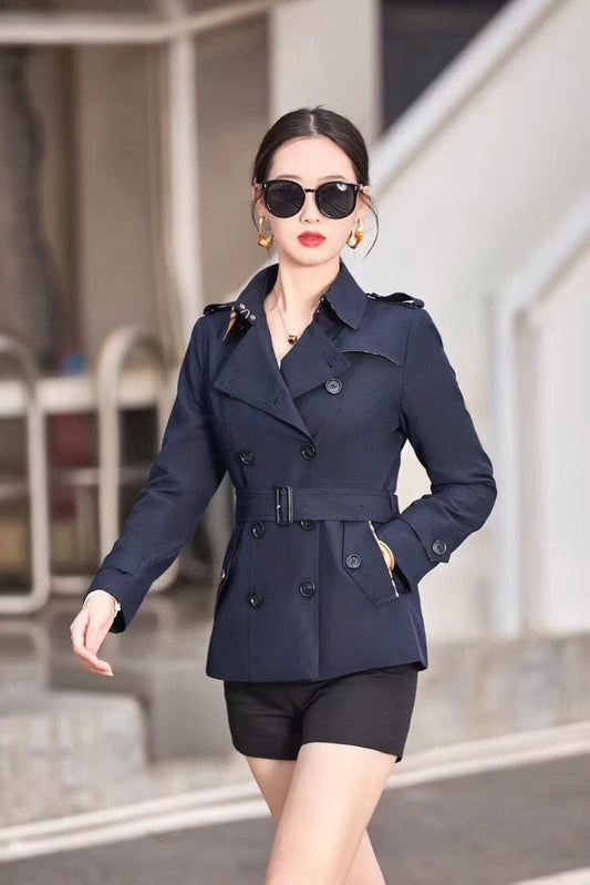 Áo BB Khoác cổ vest ngắn kèm belt 6 nút Màu Xanh Than 7409