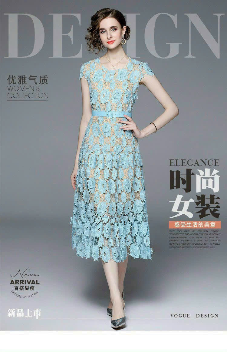 Dress lace blue  210