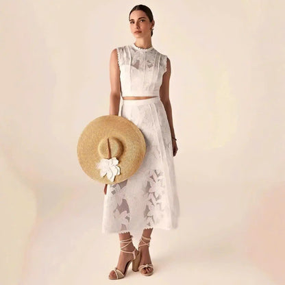 Sét ren váy trắng tinh khôi cực xịn 5323