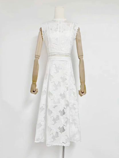 Sét ren váy trắng tinh khôi cực xịn 5323