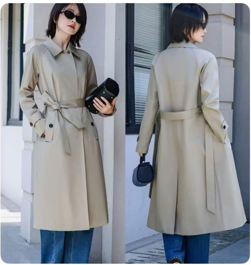 Áo BB jacket xịn kèm belt cột nơ màu Kem 7375