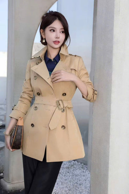 Áo BB Khoác cổ vest ngắn kèm belt Màu Xanh Đen 7379