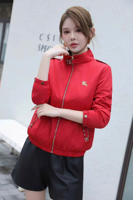 Áo BB khoác trơn logo ngực cổ đứng Màu Đỏ 7385