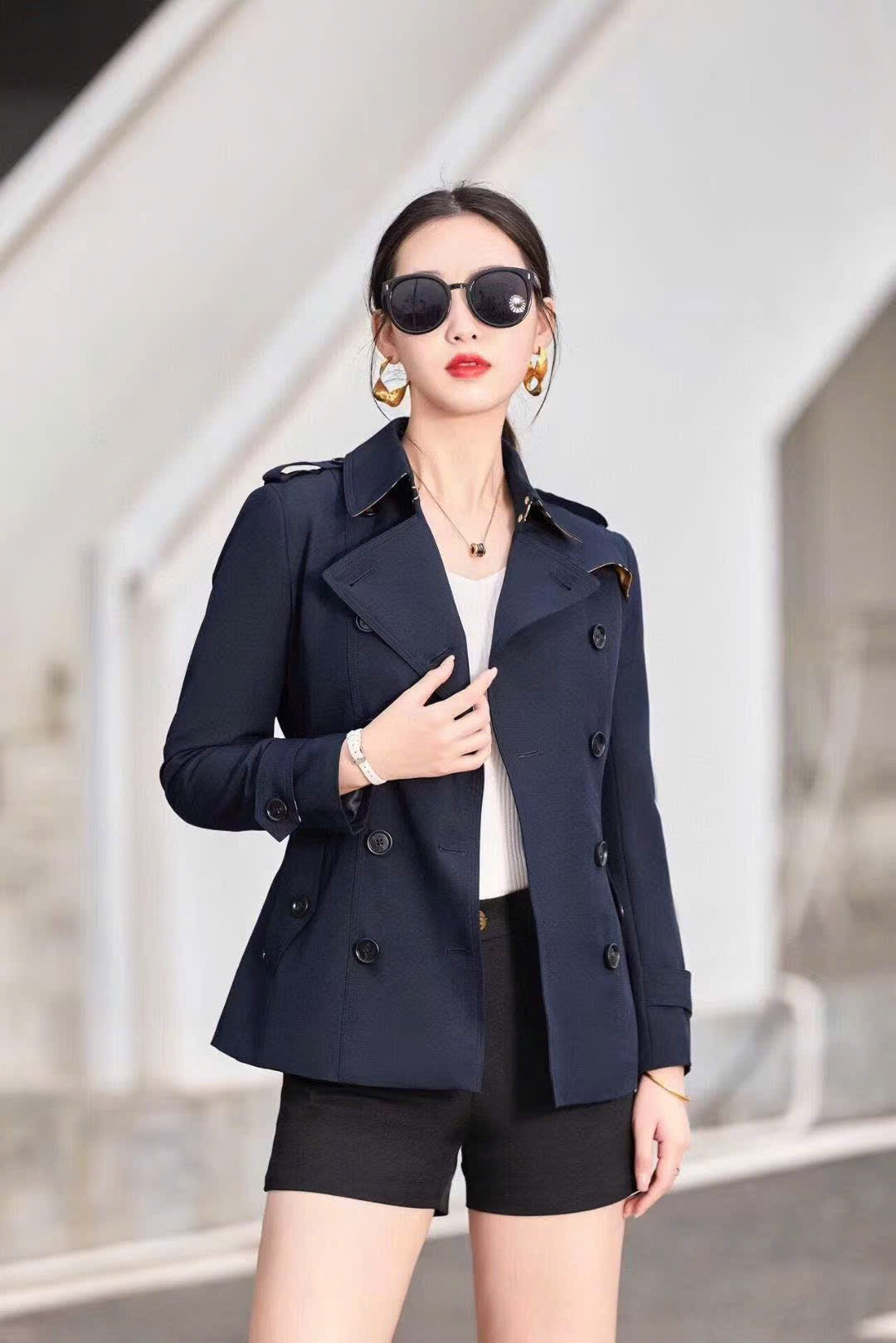 Áo BB Khoác cổ vest ngắn 8 nút Màu Xanh Đen 7389