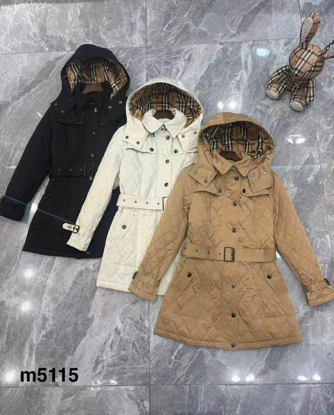 Áo BB phao xịn dài có nón kèm belt Màu Nâu 7397