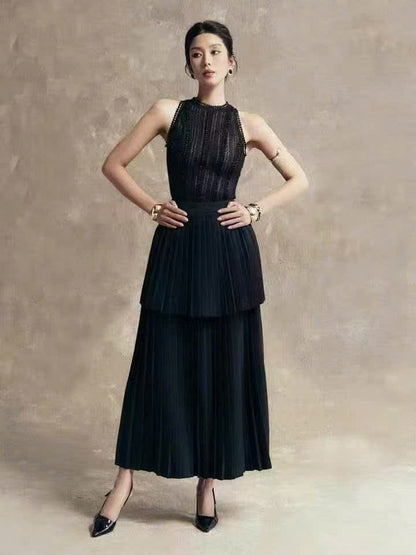 Sét Zim áo sát nách chân váy Màu Trắng 6372