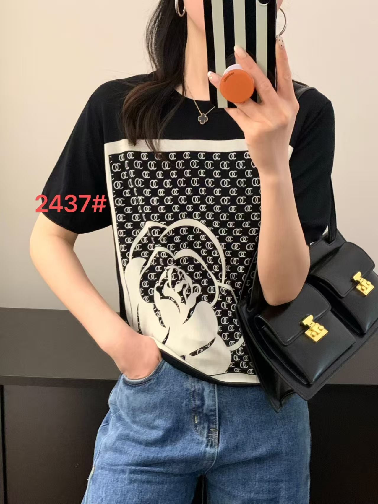 Áo Montoghi CC logo Màu Đen 8518