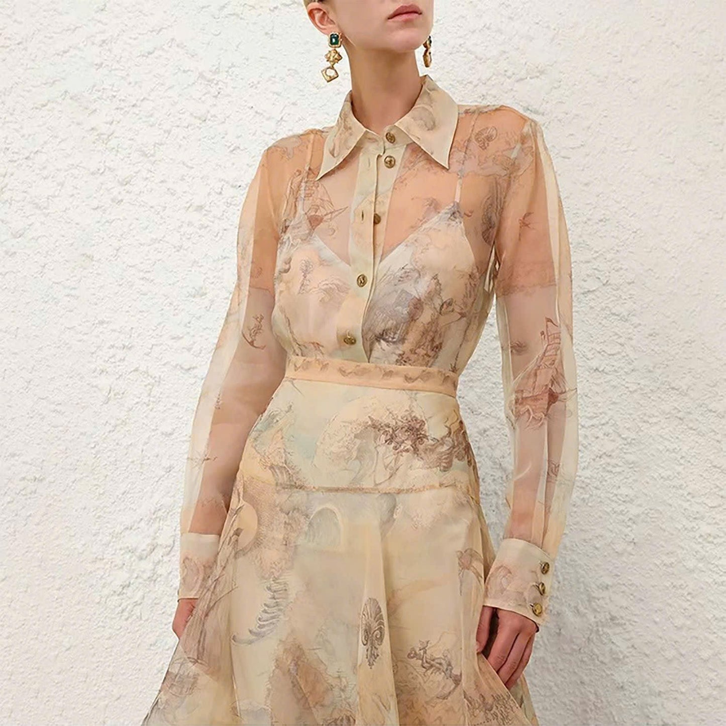 Đầm maxi lụa phong cách cổ điển 7770