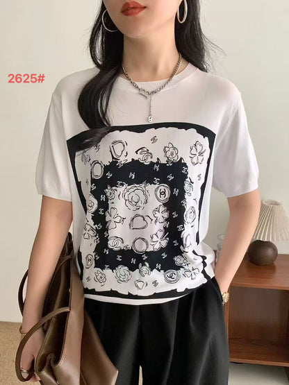 Áo Montoghi CC ô vuông ngực Màu Trắng 8762
