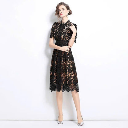 Đầm đen ren hai lớp siêu đẹp 6022