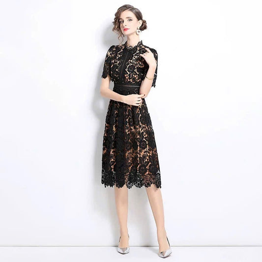 Đầm đen ren hai lớp siêu đẹp 6022