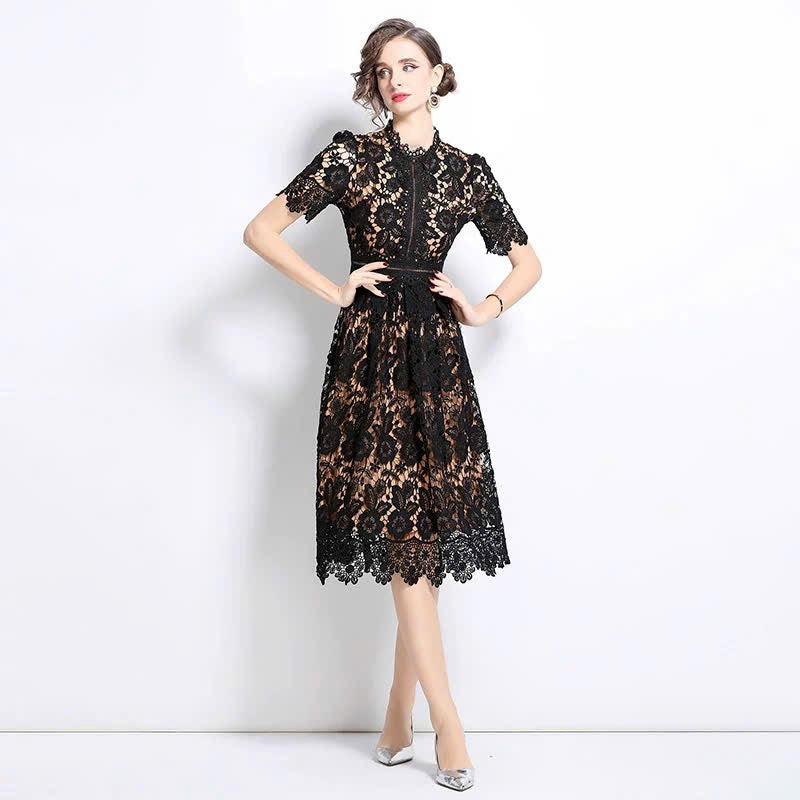 Đầm đen ren hai lớp siêu đẹp 6022