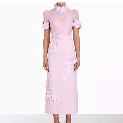 Sét lụa hồng hoa nổi thiết kế siêu đẹp 6064