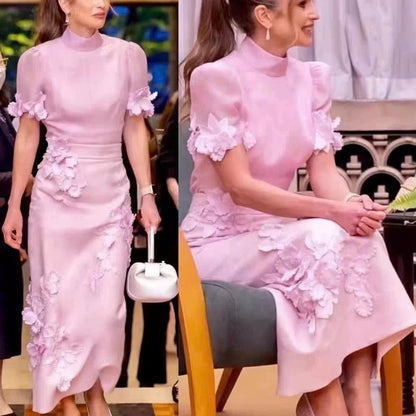 Sét lụa hồng hoa nổi thiết kế siêu đẹp 6064