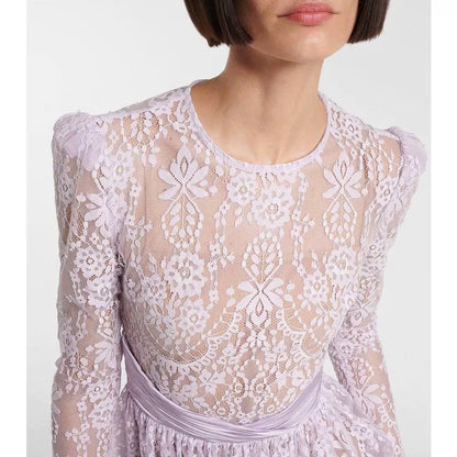 Đầm ren thiết kế đuôi cá tay dài  6065