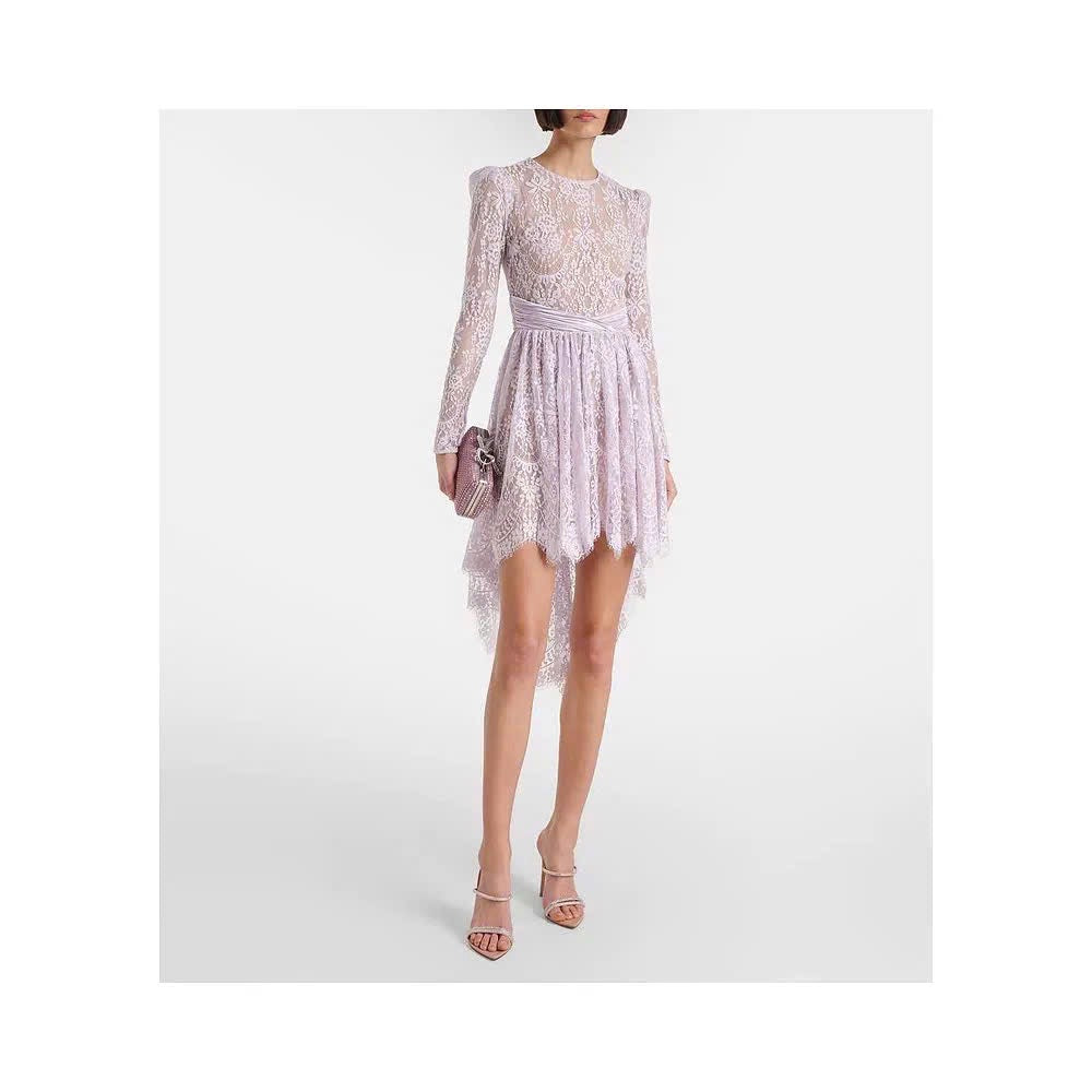 Đầm ren thiết kế đuôi cá tay dài  6065