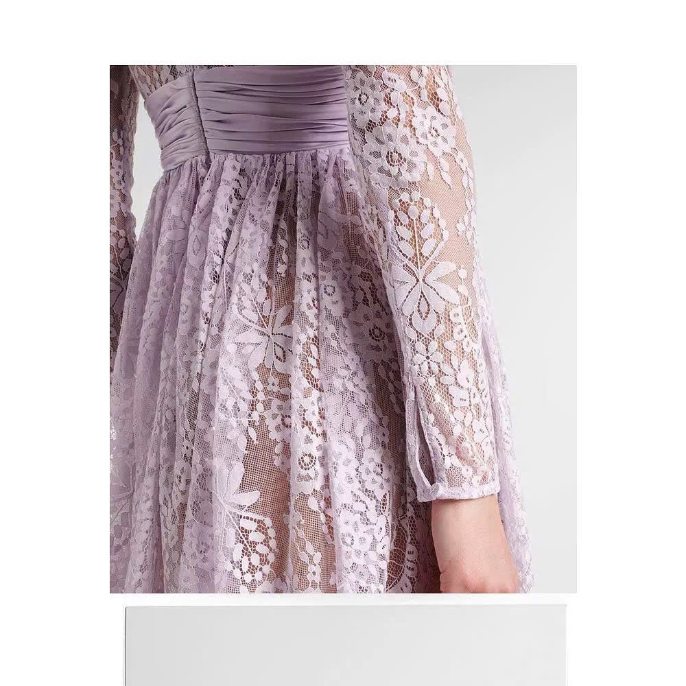 Đầm ren thiết kế đuôi cá tay dài  6065