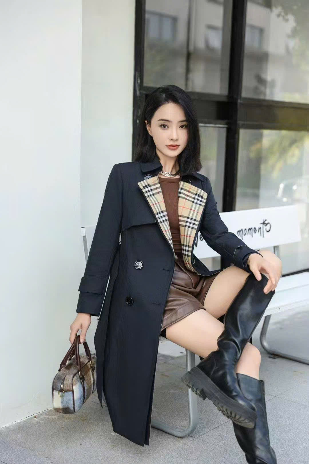 Áo BB dáng dài kèm betl xịn màu Đen 7370