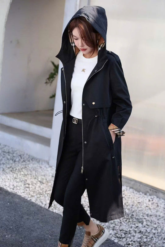 Áo BB dáng dài dây rút eo màu Đen 7377