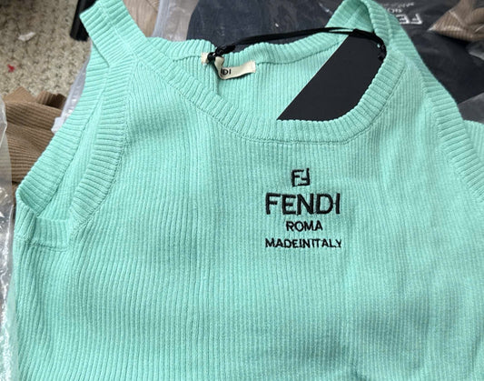 Áo ba lỗ FF xanh vải thun tăm 5984