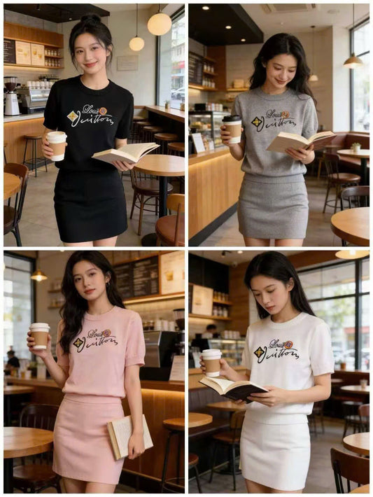 Áo thun len LV Màu Đen 8389