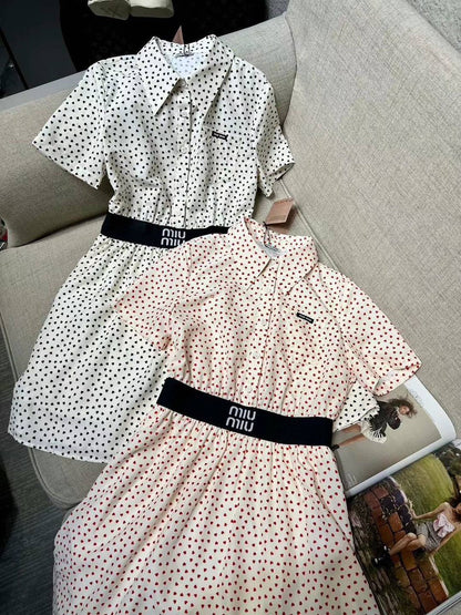 Miu polka dot dress màu chấm đen 1610